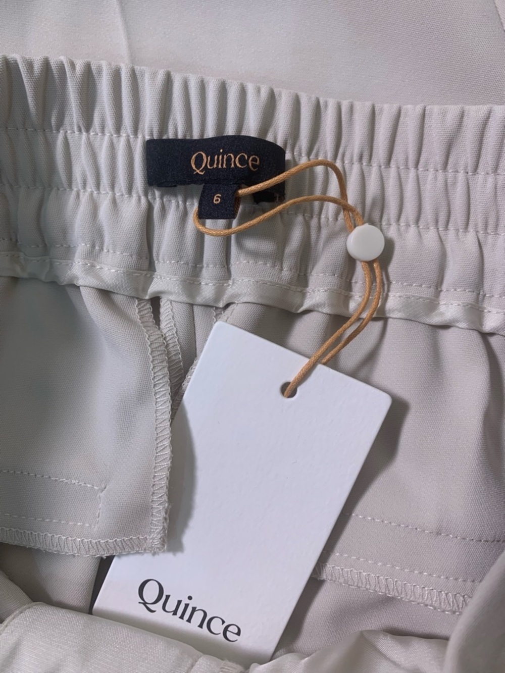 New Quince Women's Tailored‎ Straight-Leg Cream Trousers Pants Business Size 6 - Picture 7 of 8